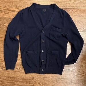 J. Crew Men's Dark Blue Cardigan Sweater